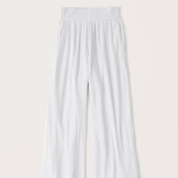 Abercrombie & Fitch Women's Pull-On Wide Leg Pants in Light Blue - Picture 1 of 5